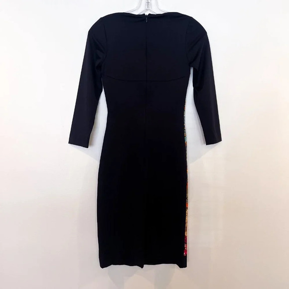 Just Cavalli Black Geometric Floral Designer Colorblock Bodycon Mini Dress XS - Picture 6 of 12